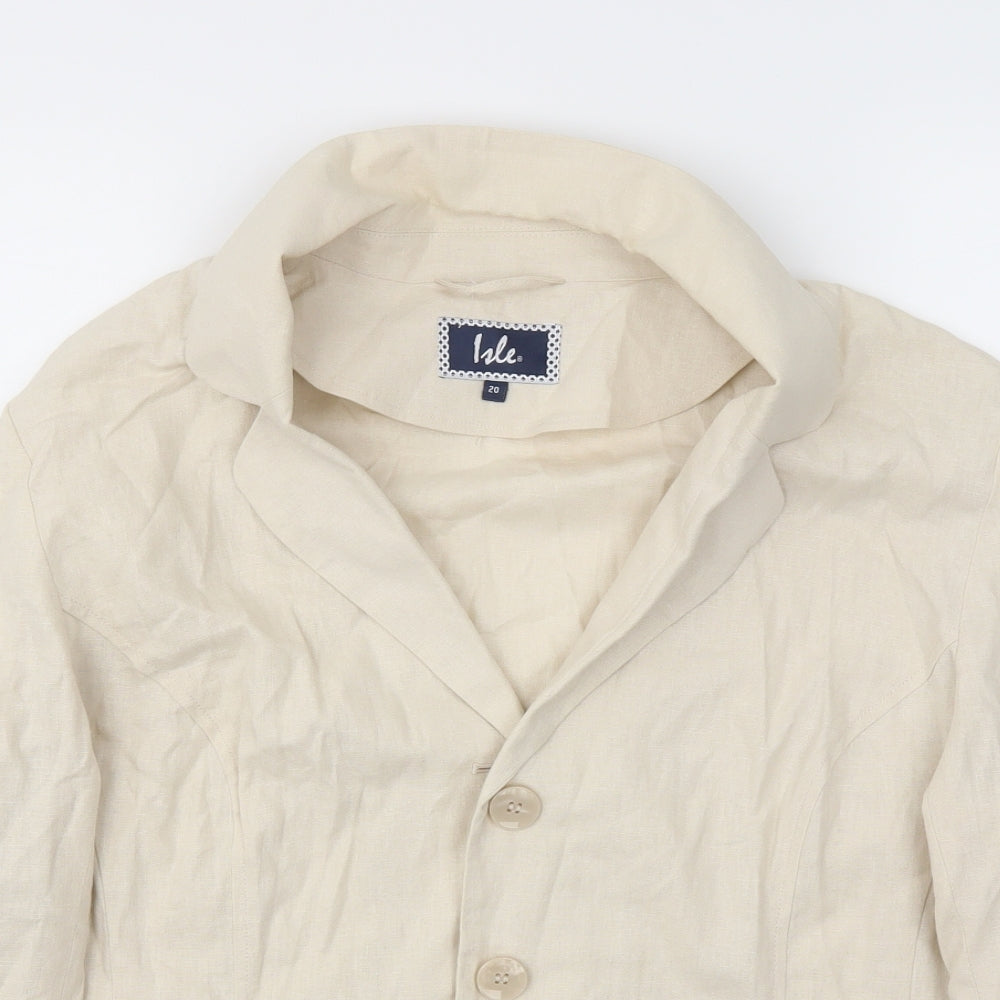 ISLE Womens Beige   Jacket Blazer Size 20
