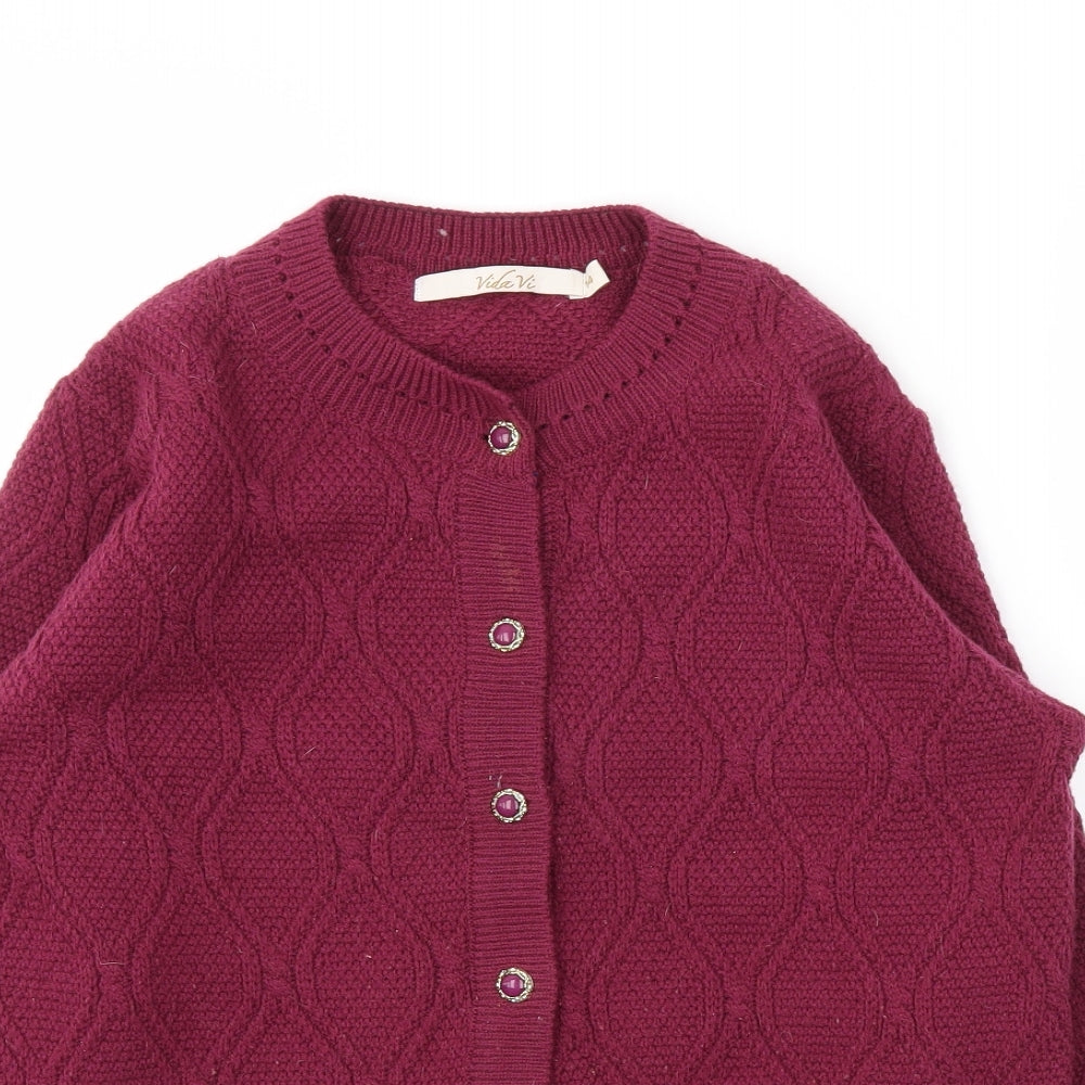 VIDE VI Womens Purple   Cardigan Jumper Size 14