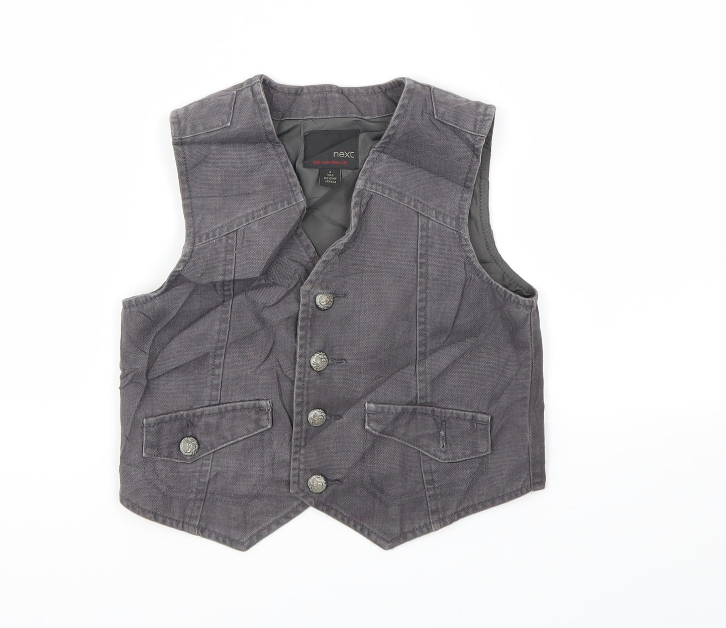 NEXT Boys Grey   Basic Jacket Waistcoat Size 4 Years
