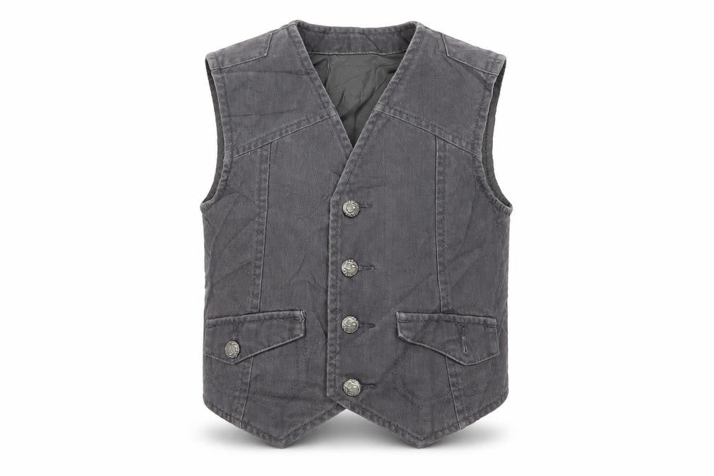 Front view of Next boys’ grey basic jacket waistcoat, size 4, years