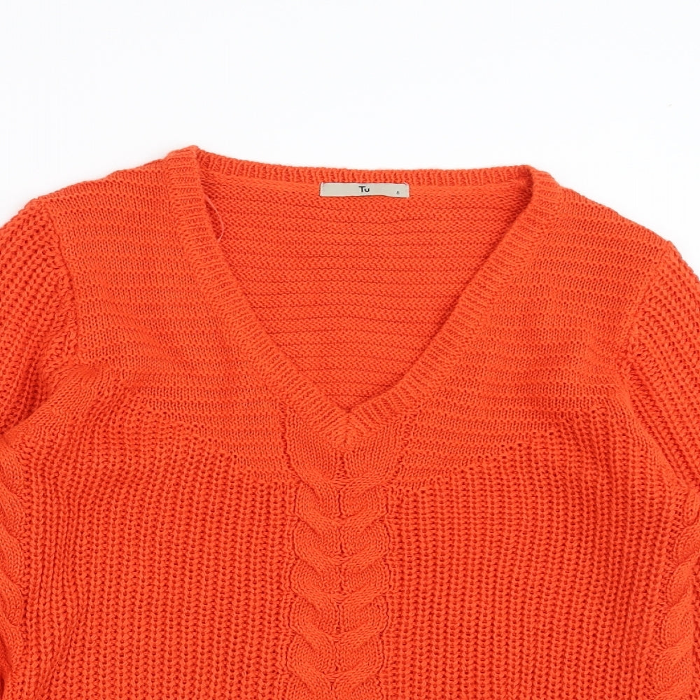 Womens UK Size 8 Sainsburys Orange Pullover Jumper