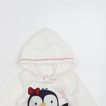 M&Co Girls White   Pullover Jumper Size 6-9 Months  - penguin