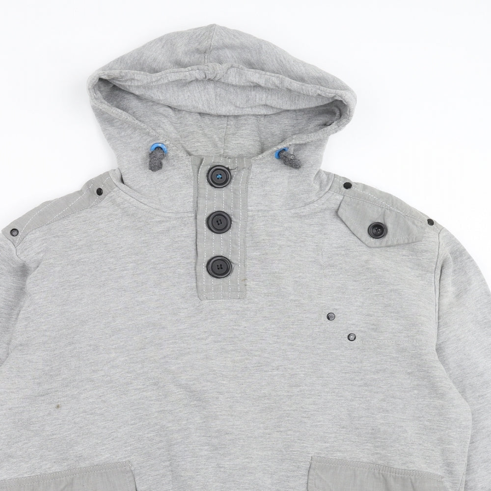 BCK & HRSY Mens Grey   Henley Jumper Size XL