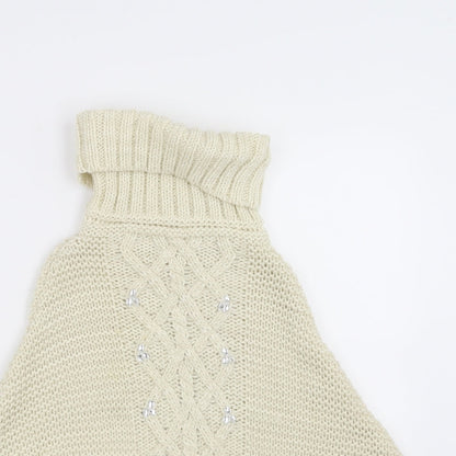 Preworn Girls Beige   Cape Jumper One Size  - beaded