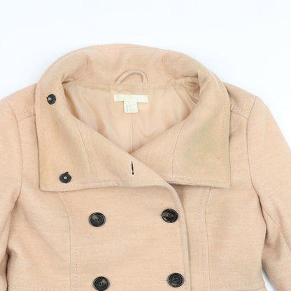 Womens UK Size 12 H&M Pink Pea Coat Coat