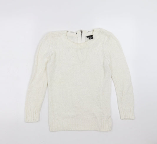 Womens UK Size XS H&M White Pullover Jumper