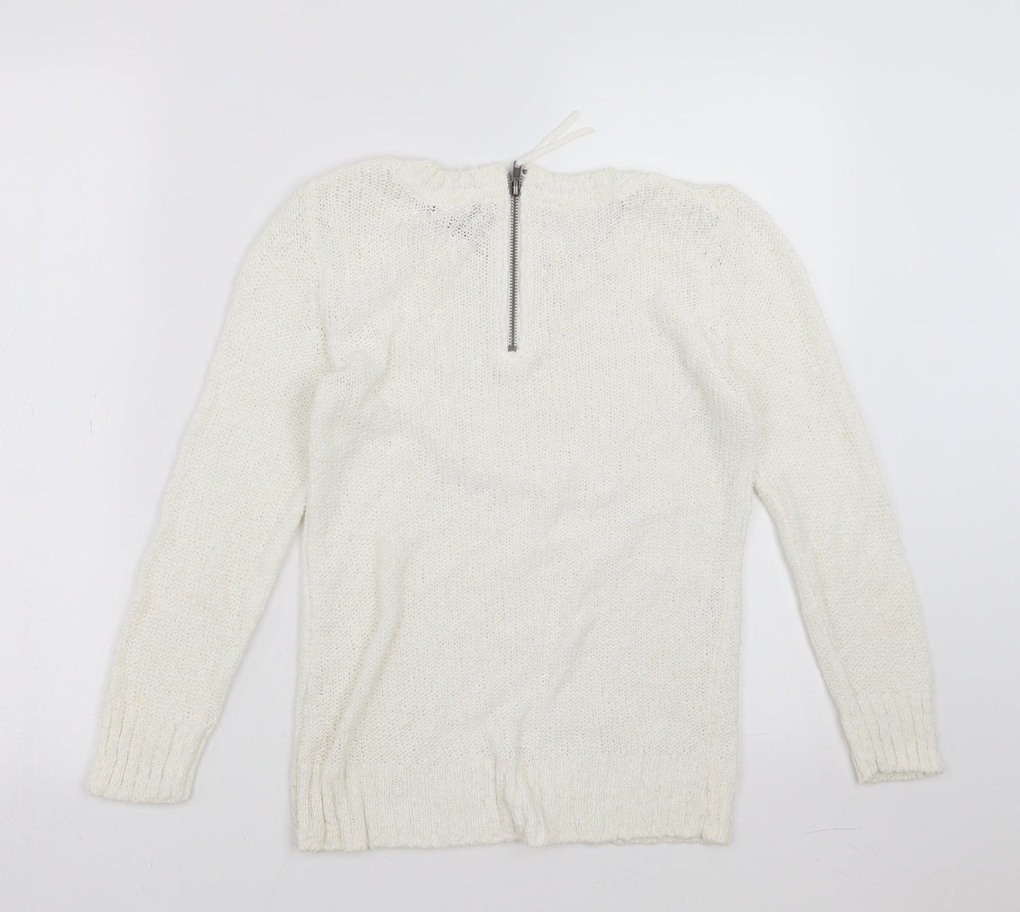 Womens UK Size XS H&M White Pullover Jumper