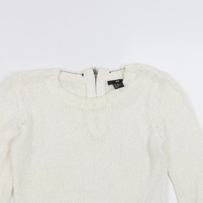 Womens UK Size XS H&M White Pullover Jumper