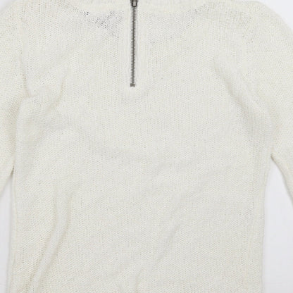 Womens UK Size XS H&M White Pullover Jumper
