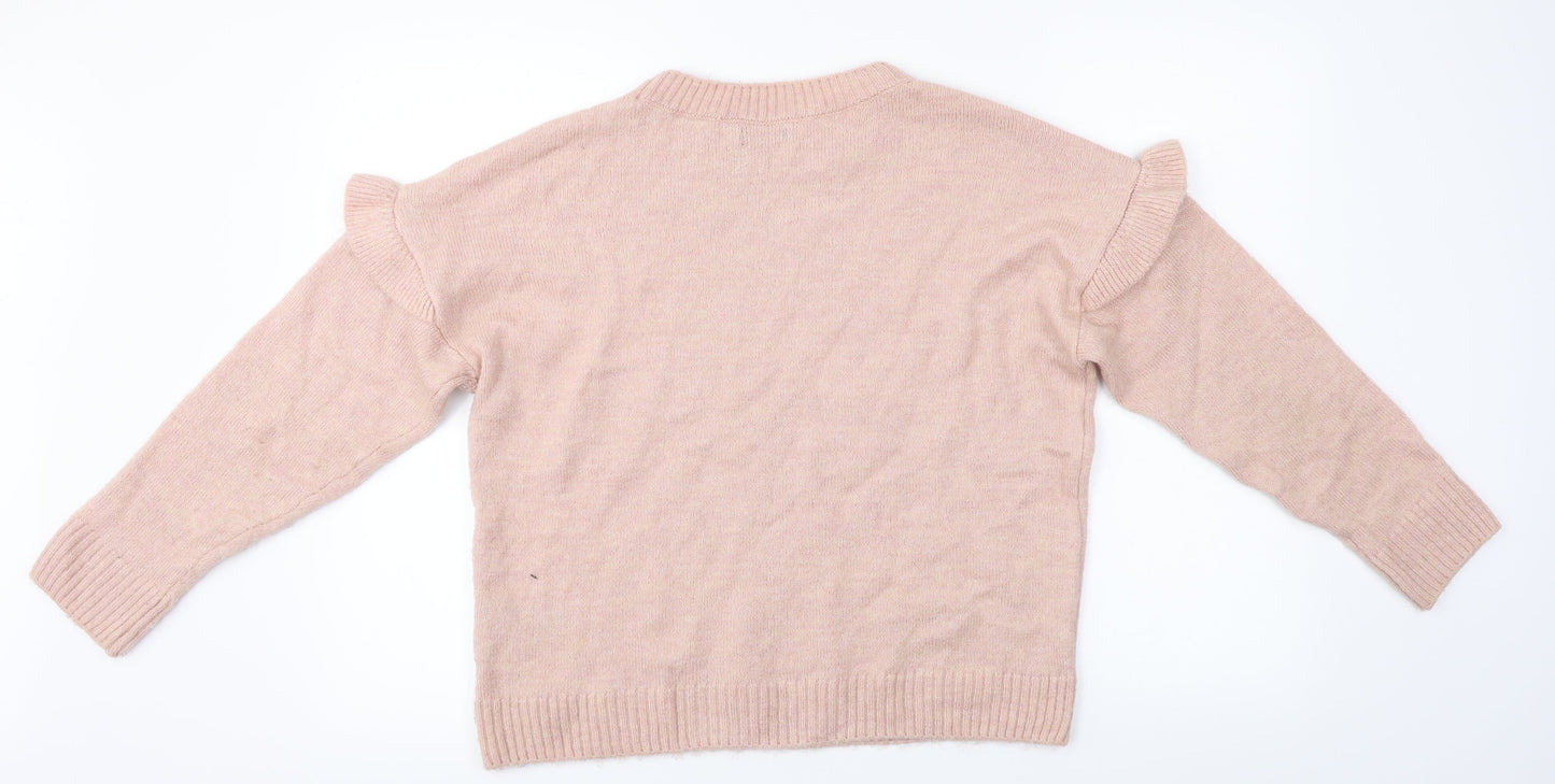Womens UK Size 12 M&Co Pink Pullover Jumper