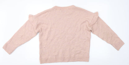 Womens UK Size 12 M&Co Pink Pullover Jumper