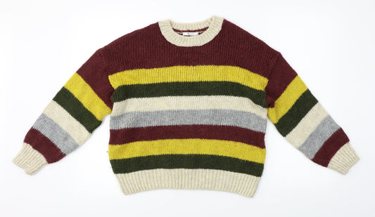 TU Womens Brown Striped  Pullover Jumper Size 12
