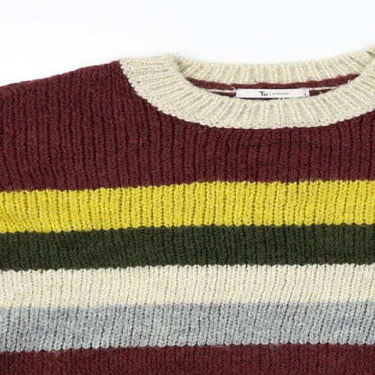 TU Womens Brown Striped  Pullover Jumper Size 12