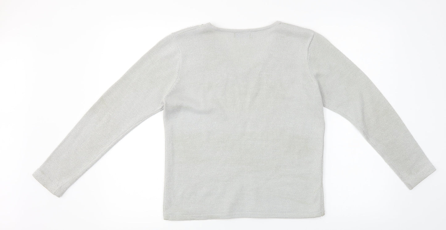 Womens UK Size S BM Grey Basic T-Shirt