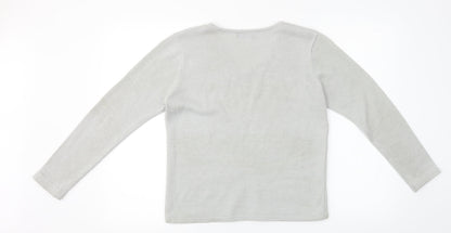 Womens UK Size S BM Grey Basic T-Shirt