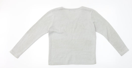 Womens UK Size S BM Grey Basic T-Shirt