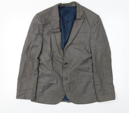 Mens UK Size 36 River Island Regular Grey Suit Jacket