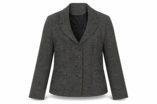 Front view of ALEX&CO women’s brown jacket blazer, size M