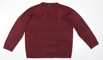 Easy Mens Red Houndstooth  Pullover Jumper Size 2XL