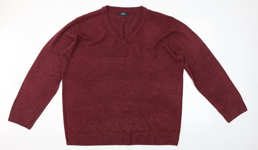 Easy Mens Red Houndstooth  Pullover Jumper Size 2XL