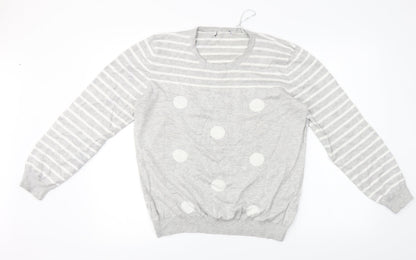 Womens UK Size XL Preworn Grey Pullover Jumper