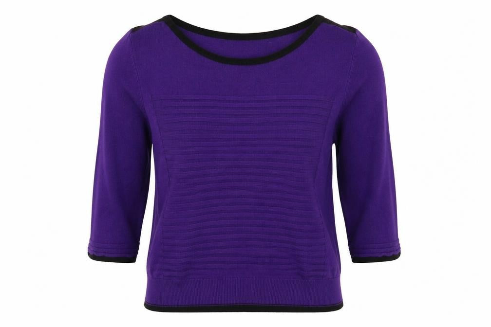 Womens UK Size M JUST ELEGANCE Purple Basic Polo
