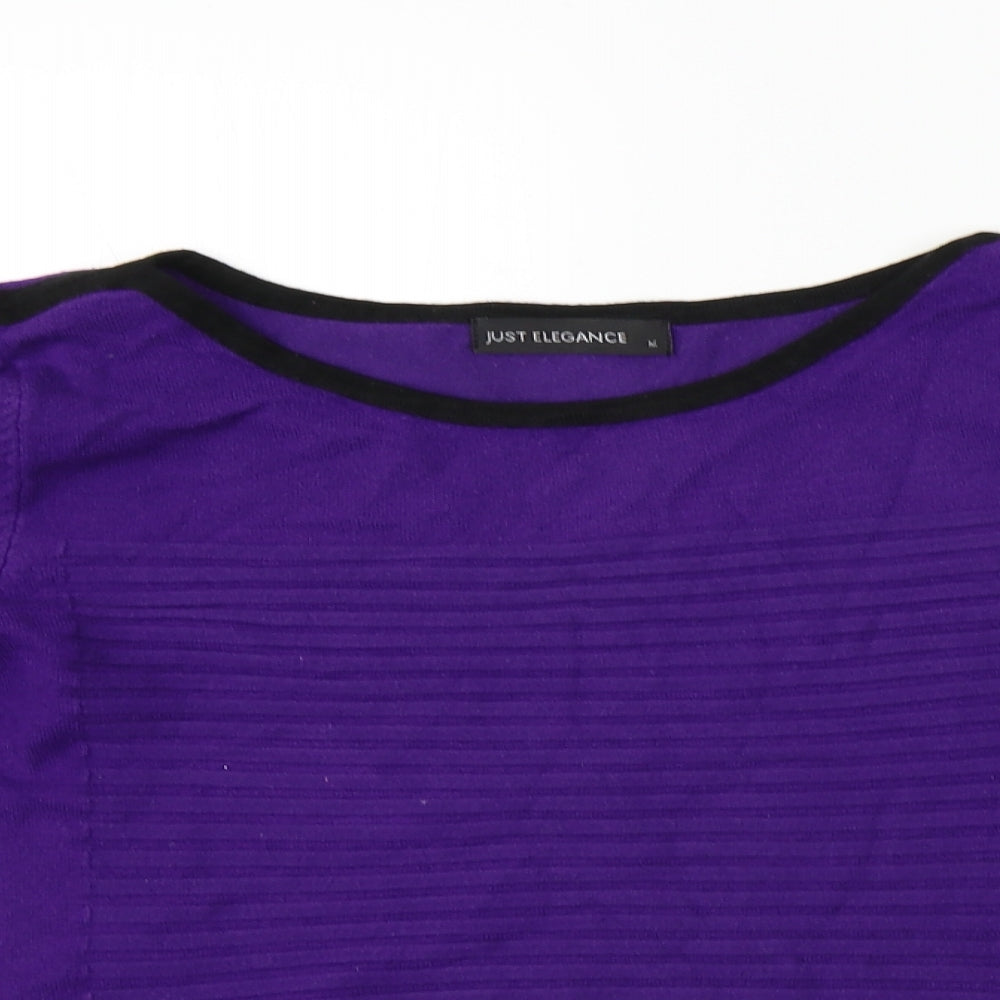 Womens UK Size M JUST ELEGANCE Purple Basic Polo