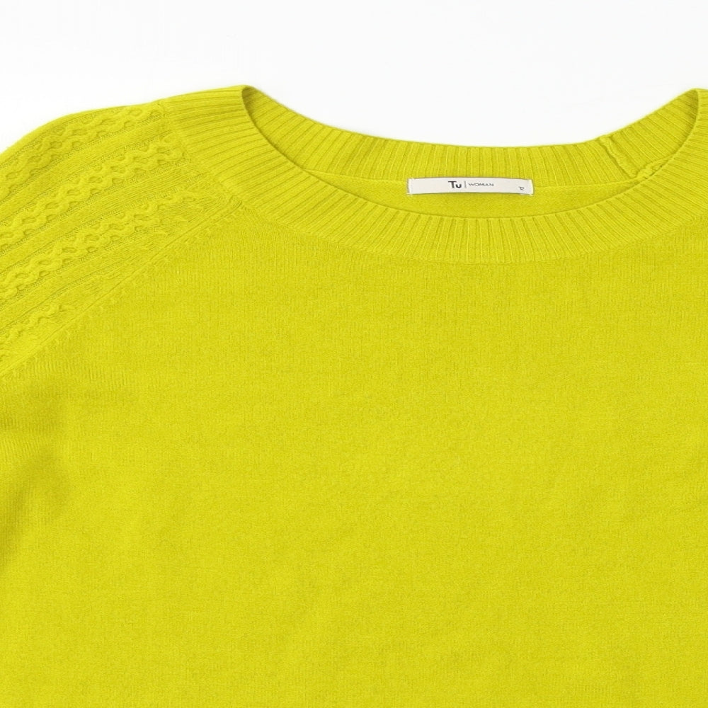 TU Womens Yellow   Pullover Jumper Size 12
