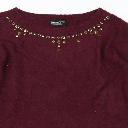 Laura Scott Womens Red   Pullover Jumper Size 16