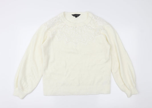 Dorothy Perkins Womens Ivory   Pullover Jumper Size 12