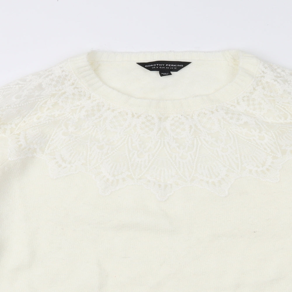 Dorothy Perkins Womens Ivory   Pullover Jumper Size 12
