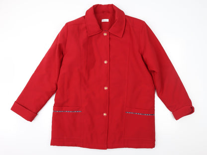 Damart Womens Red   Overcoat Coat Size 16