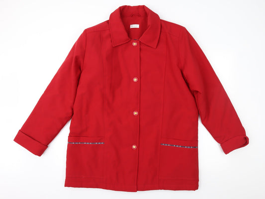 Damart Womens Red   Overcoat Coat Size 16