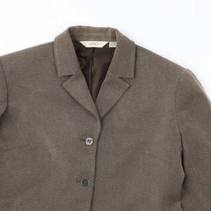 NEXT Womens Brown Herringbone  Jacket Suit Jacket Size 8