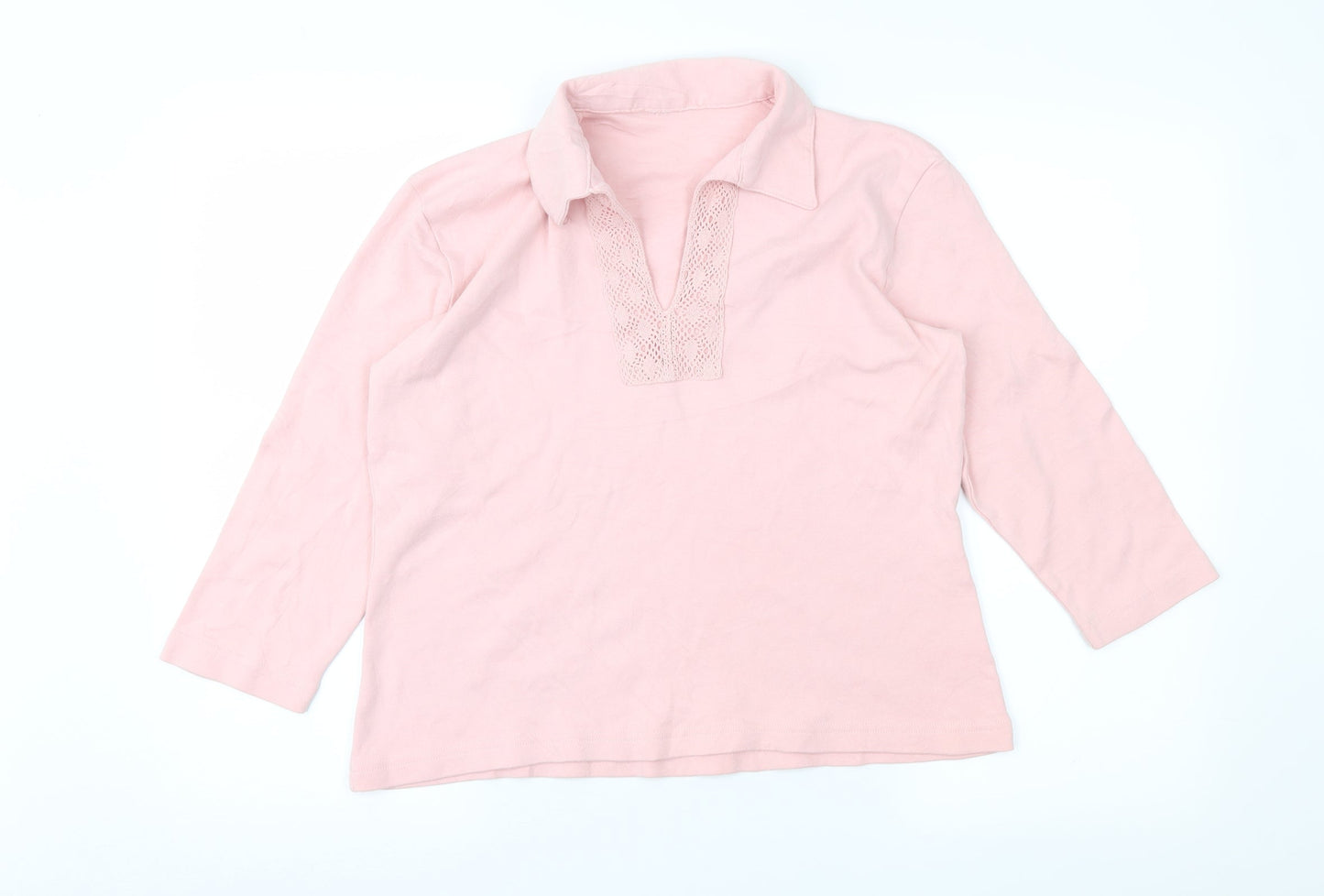Womens UK Size XL Preworn Pink Basic T-Shirt