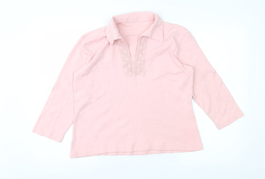 Womens UK Size XL Preworn Pink Basic T-Shirt