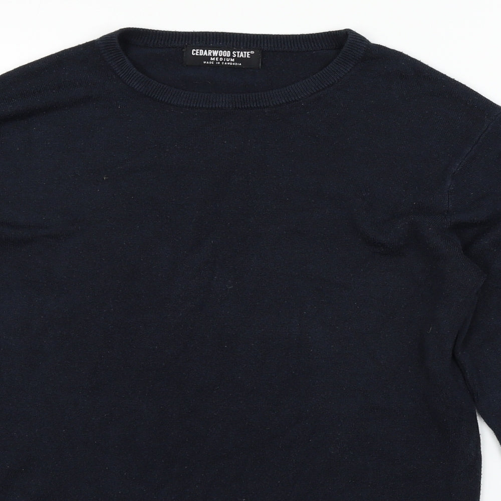 Cedar Wood State Mens Blue   Pullover Jumper Size M