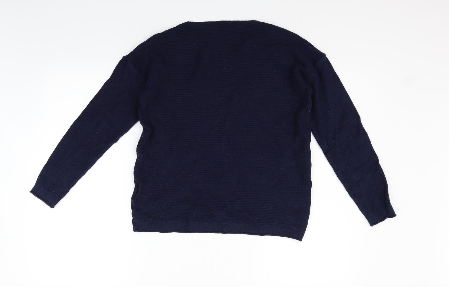 Womens UK Size 14 ESMARA Blue Henley Jumper