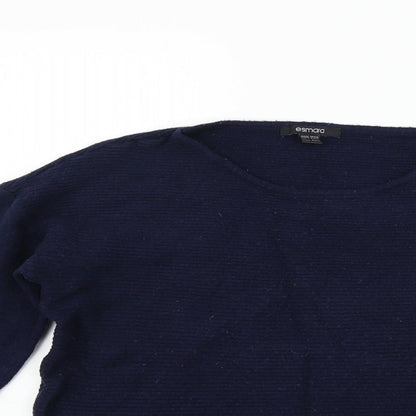 Womens UK Size 14 ESMARA Blue Henley Jumper