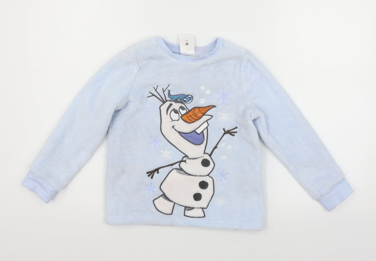Disney Girls Blue Solid  Top Pyjama Top Size 5-6 Years  - snow man
