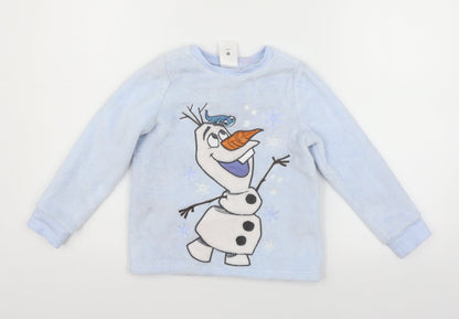 Disney Girls Blue Solid  Top Pyjama Top Size 5-6 Years  - snow man