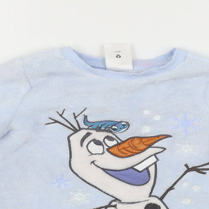 Disney Girls Blue Solid  Top Pyjama Top Size 5-6 Years  - snow man
