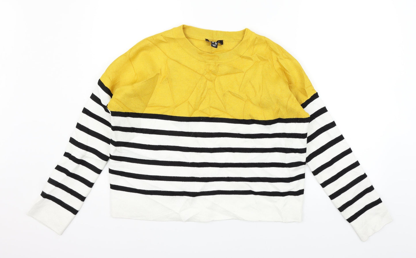 Womens UK Size M New Look Yellow Pullover Jumper