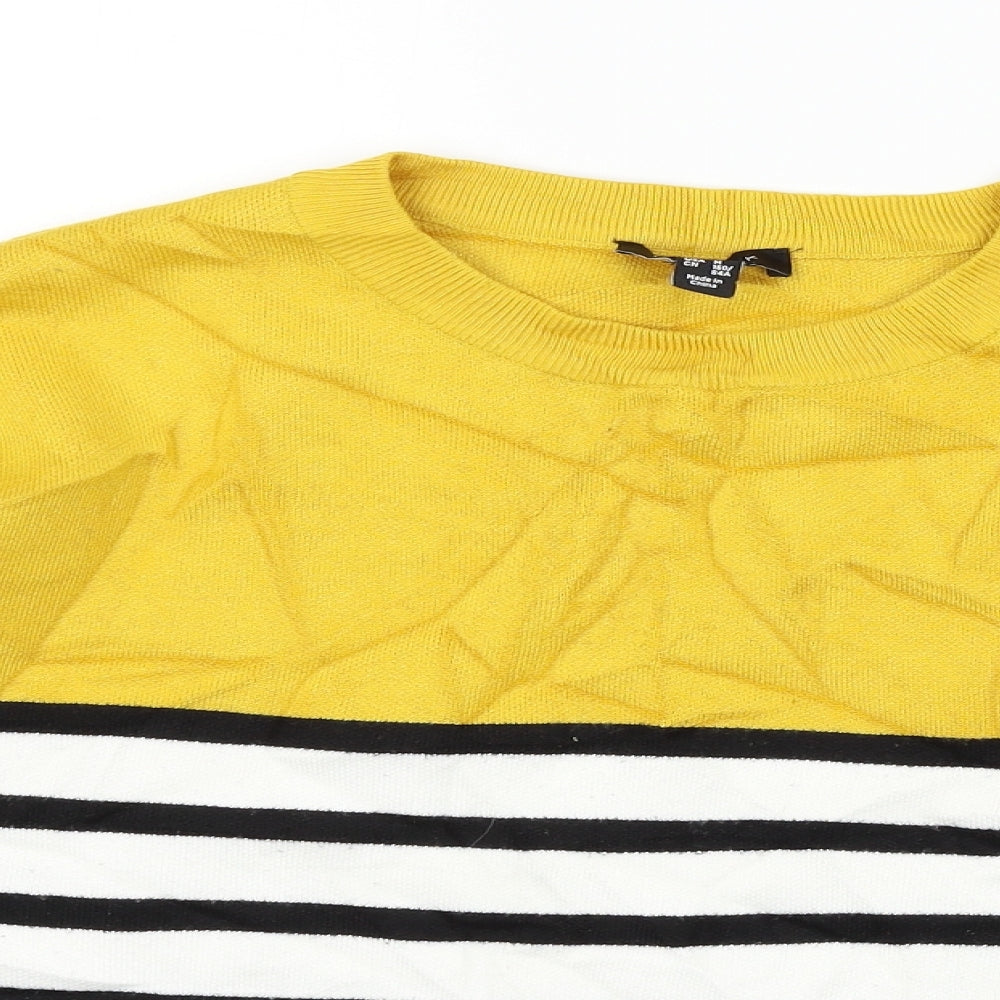 Womens UK Size M New Look Yellow Pullover Jumper