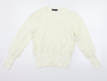 Womens UK Size 12 Marks and Spencer Beige Pullover Jumper