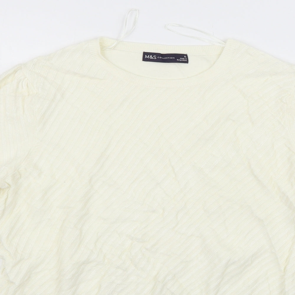 Womens UK Size 12 Marks and Spencer Beige Pullover Jumper