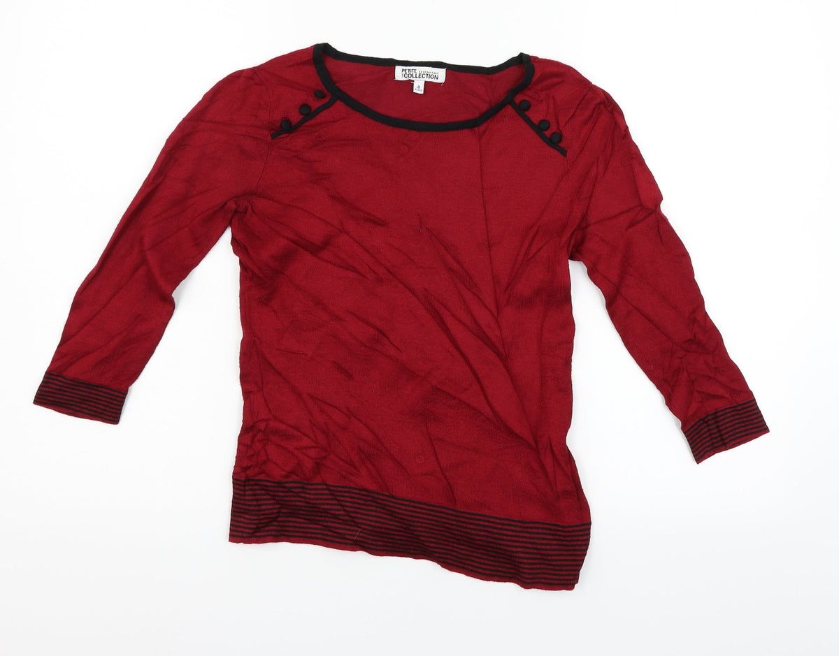 Womens UK Size 8 Debenhams Red Pullover Jumper