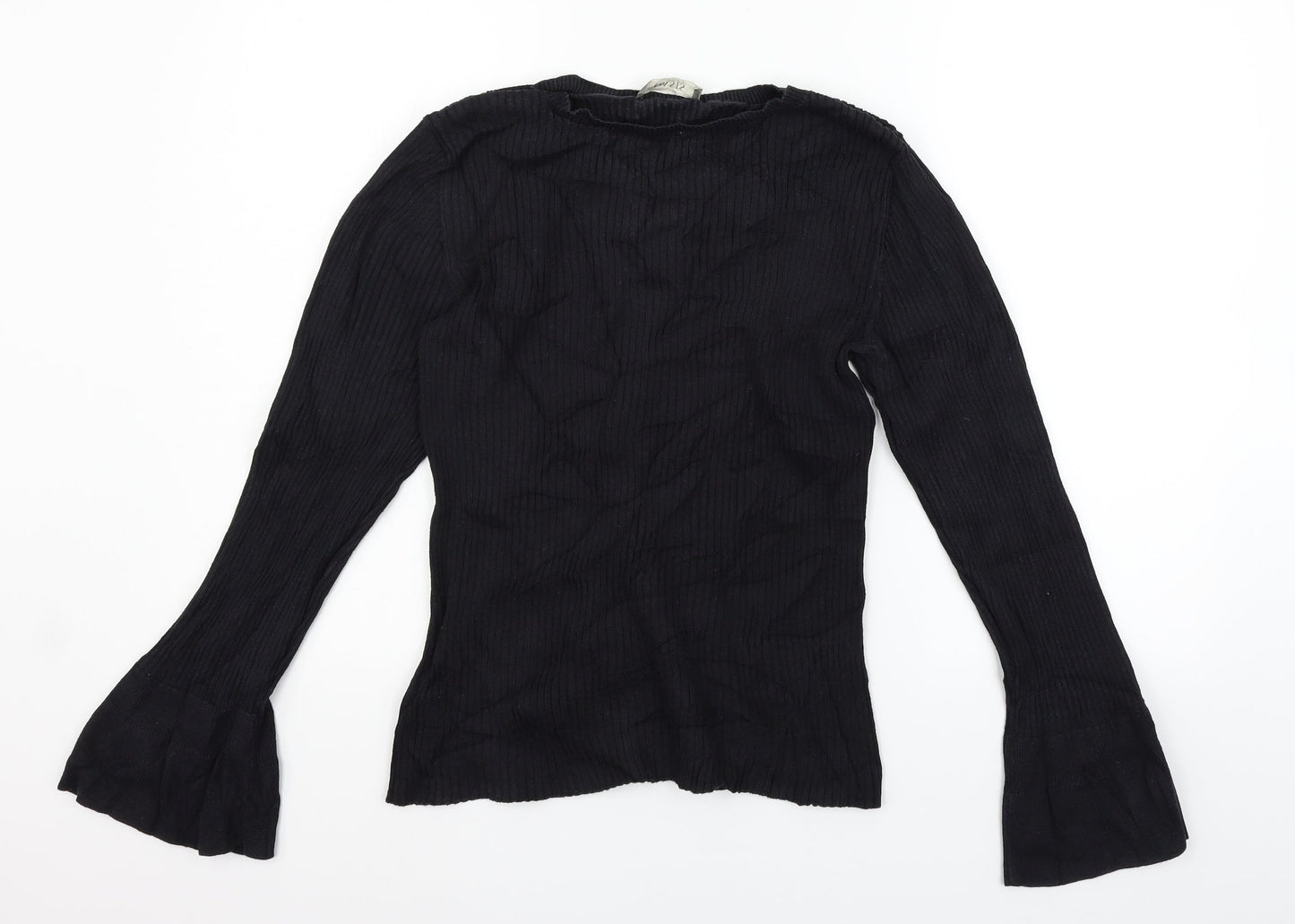 Womens UK Size L Oasis Black Basic T-Shirt