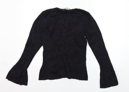 Womens UK Size L Oasis Black Basic T-Shirt