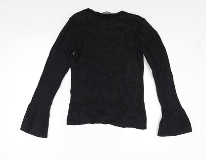 Womens UK Size L Oasis Black Basic T-Shirt
